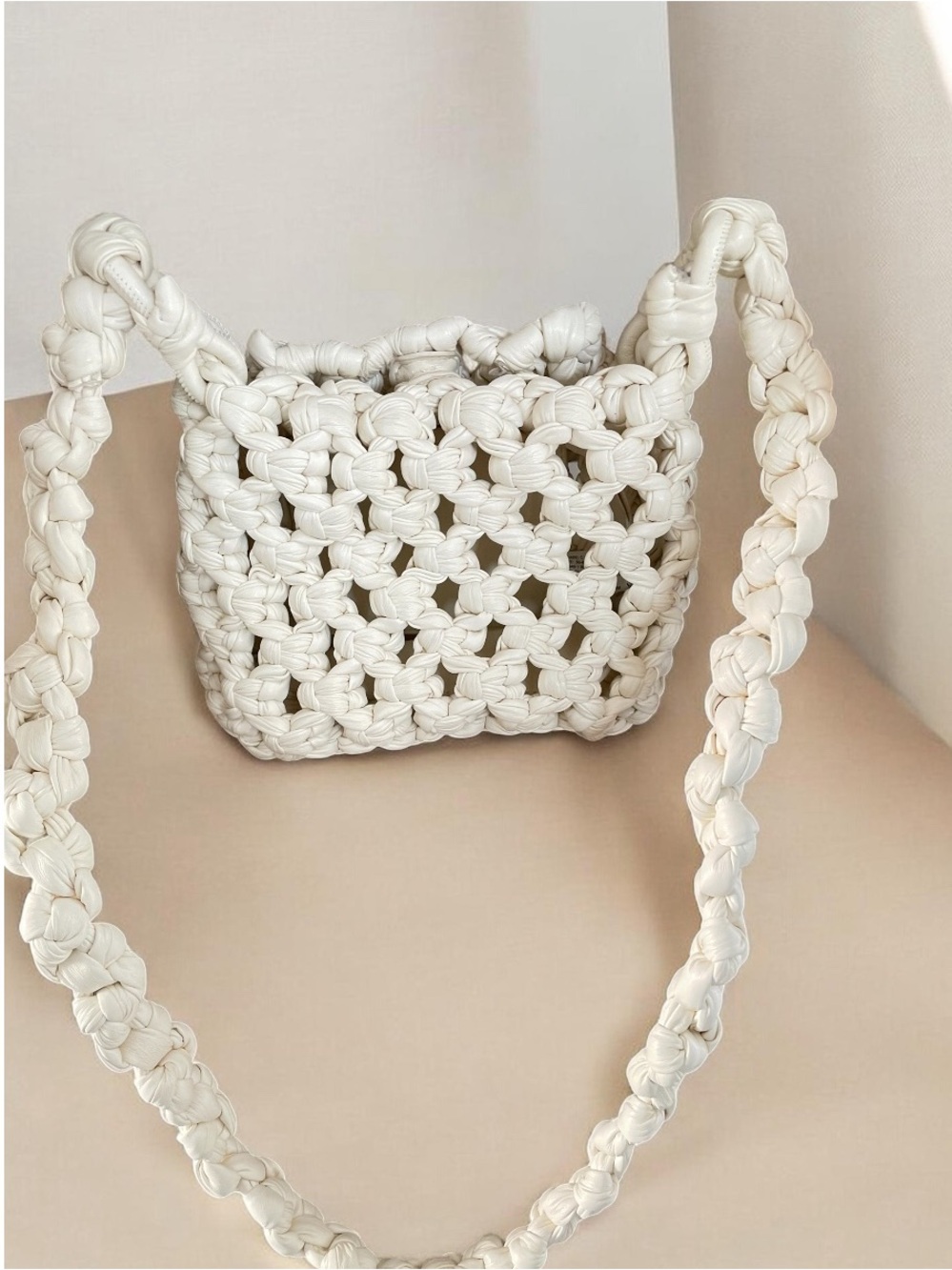 Zara Cream Knotted Crossbody Bag